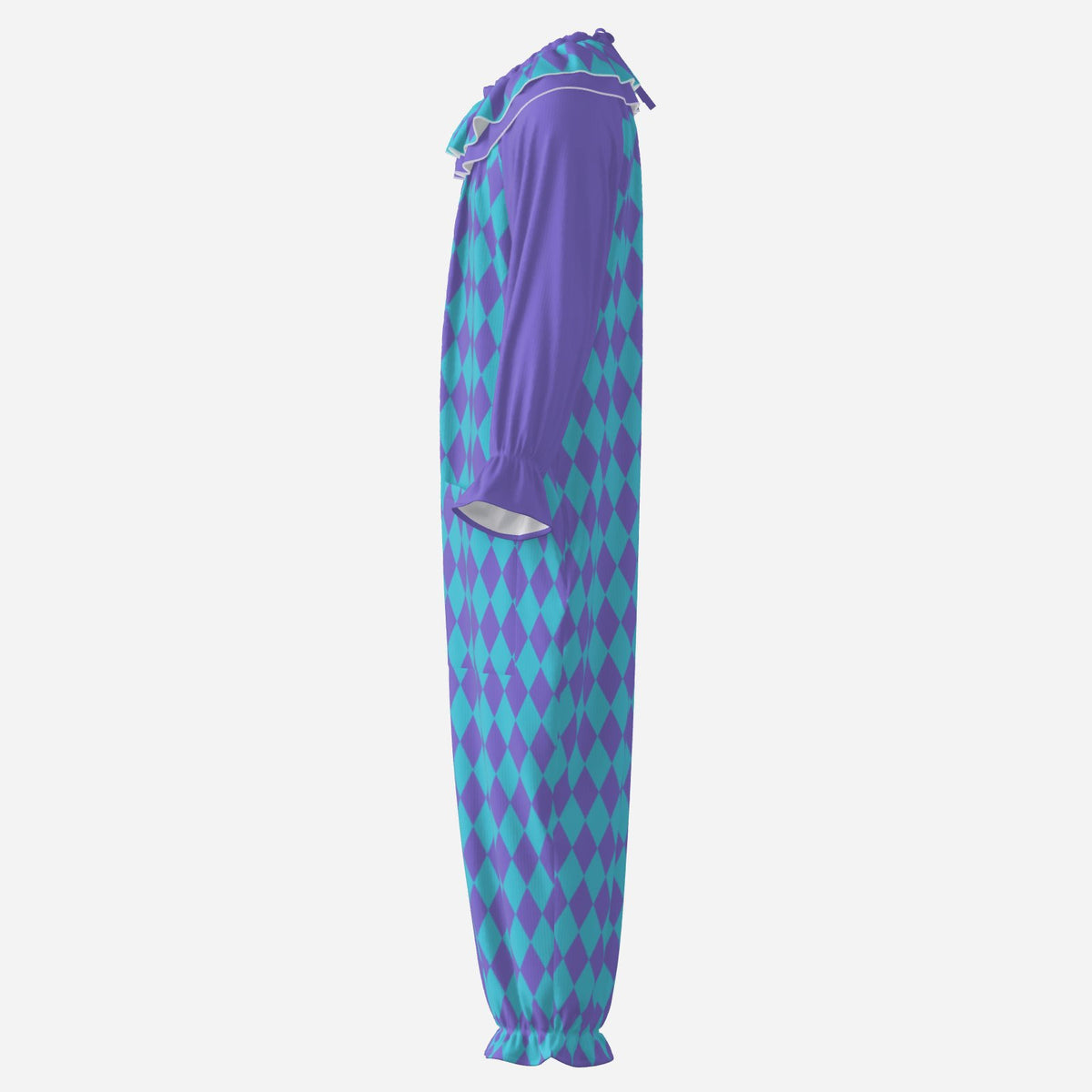 Circus Coveralls Periwinkle Purple Blue Sky Harlequin Pro Clown Suit Collar Set