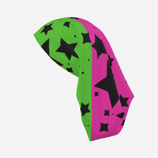 Phrygian Cap Scene Stardust Lime Green Hot Pink Stars Dwarf Jester Clown Hat