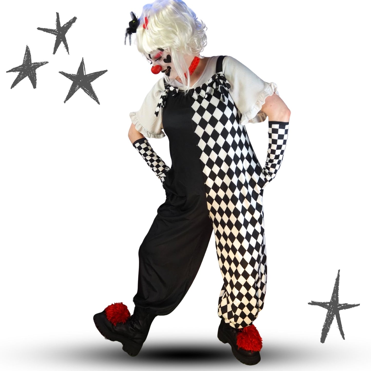 Pierrot Diamonds Split Clown Suit