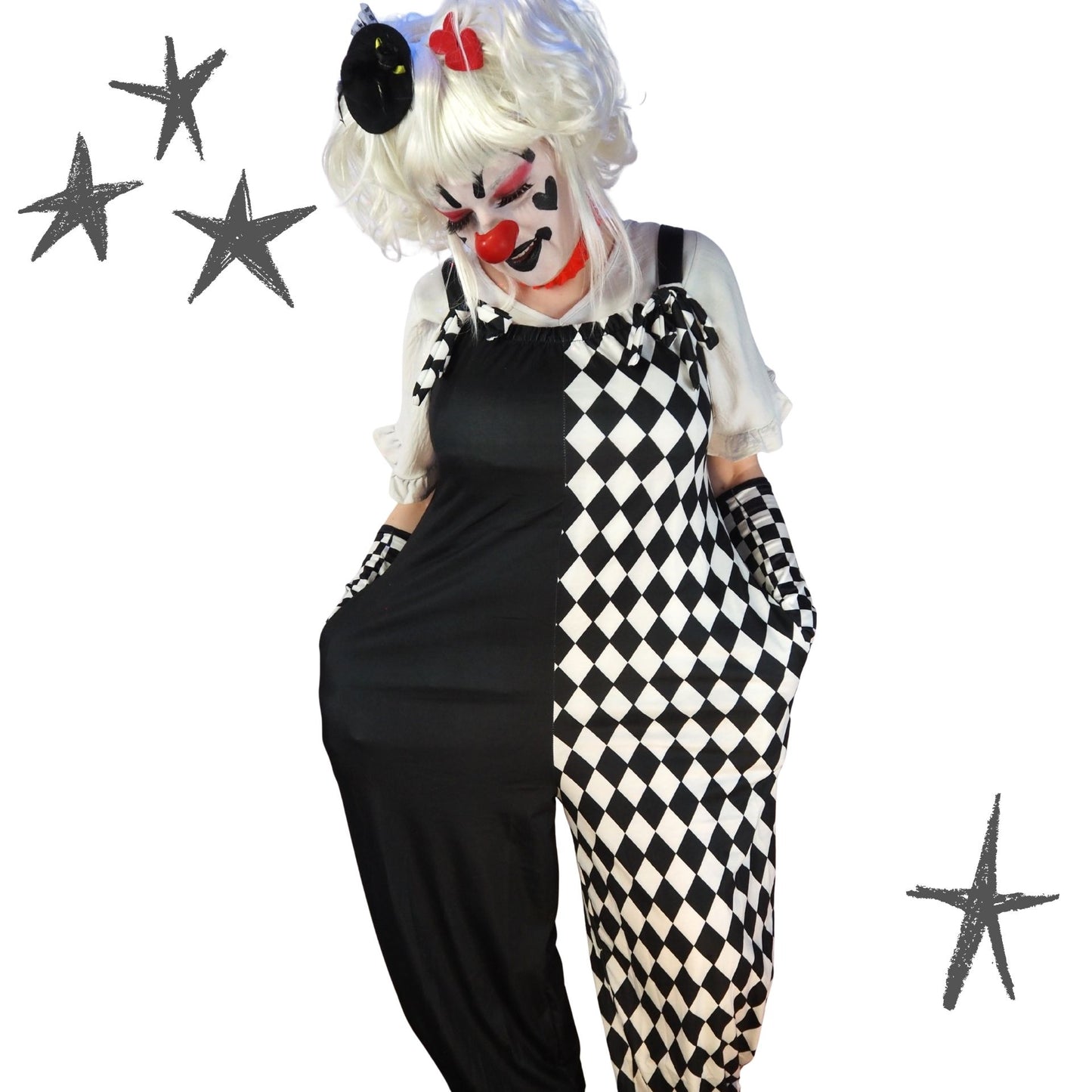 Pierrot Diamonds Split Clown Suit