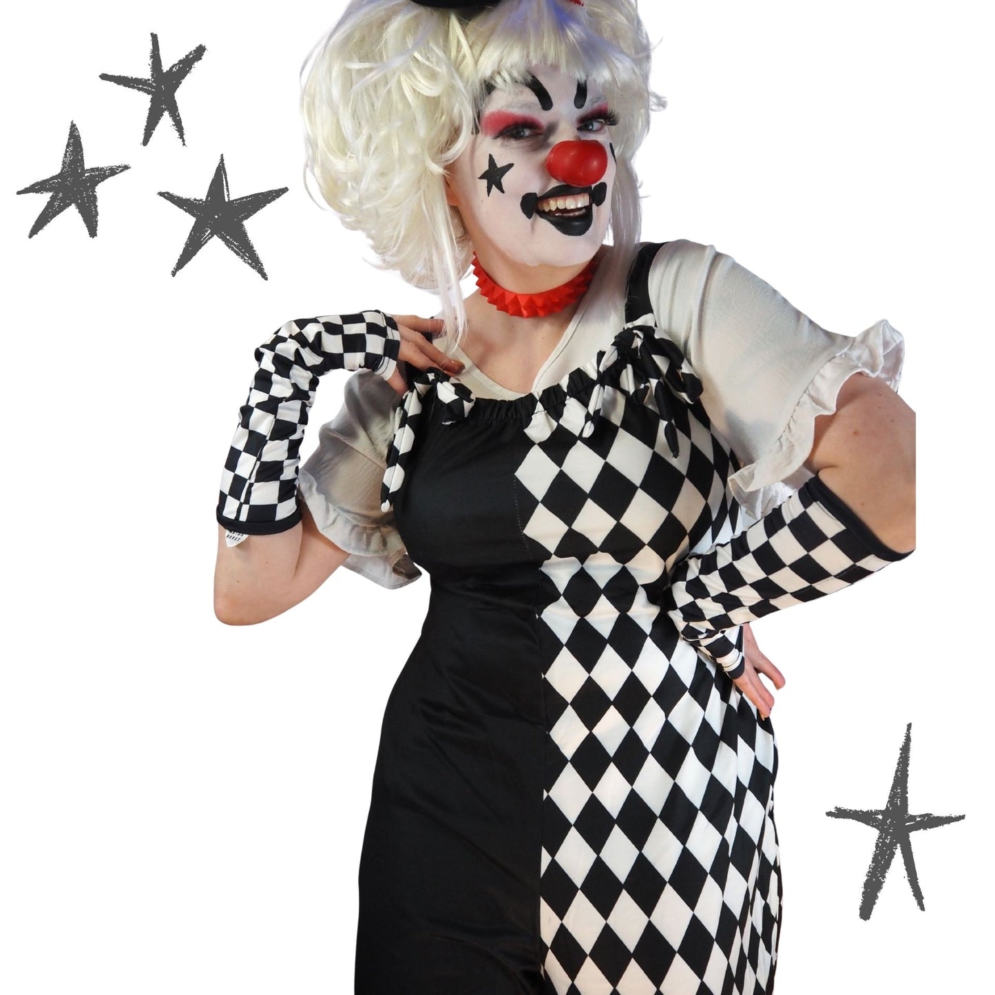 Pierrot Diamonds Split Clown Suit