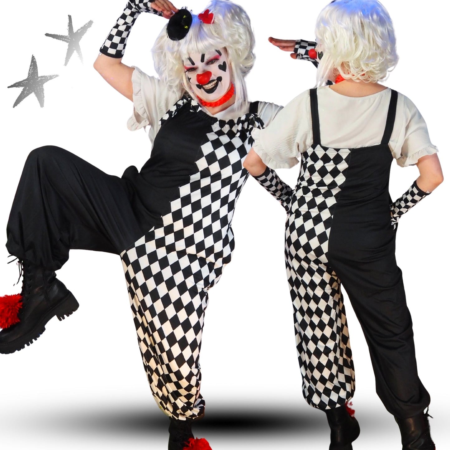 Pierrot Diamonds Split Clown Suit