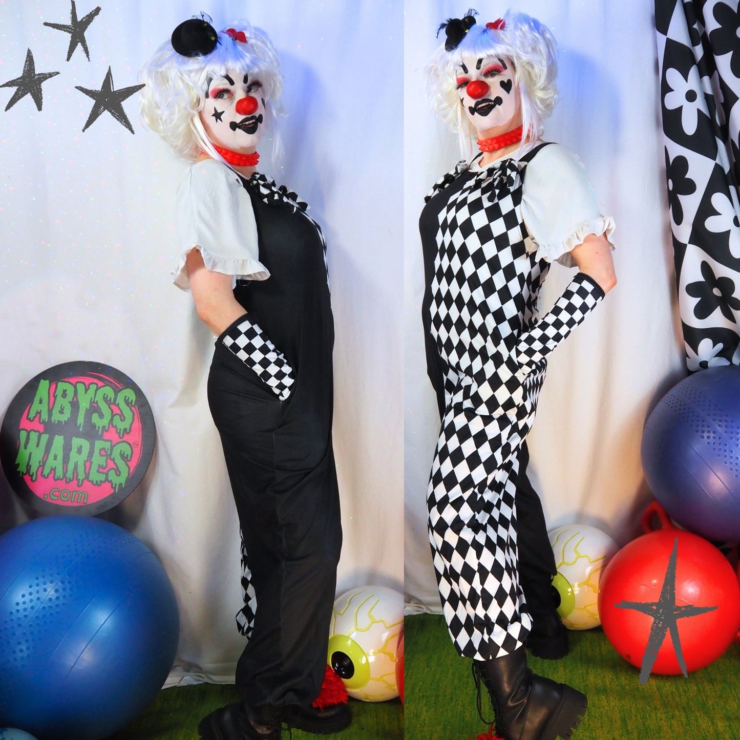 Pierrot Diamonds Split Clown Suit