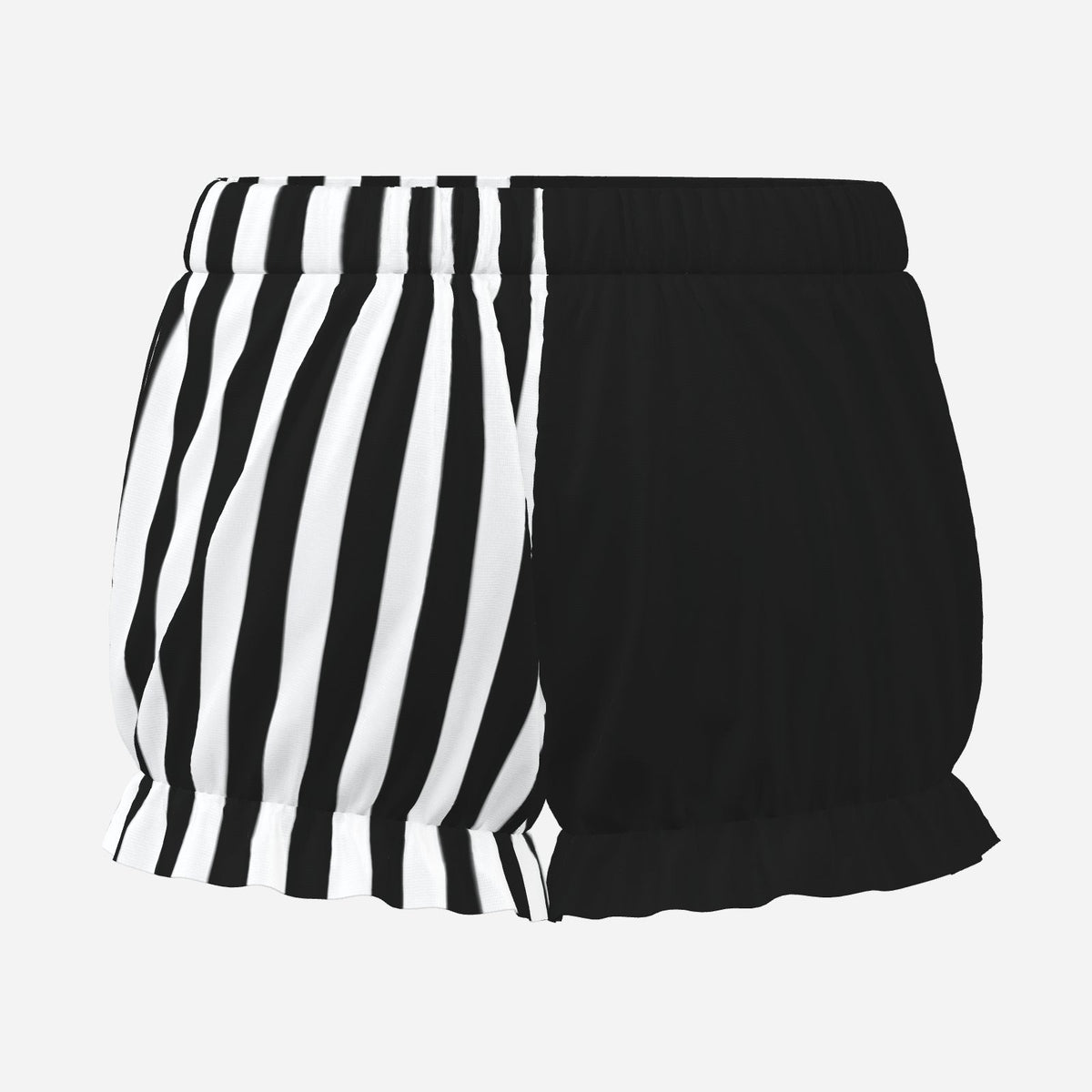 Pufflette Pants Pierrot Stripe Black White Split Puffy Jester Bloomers Clown Shorts