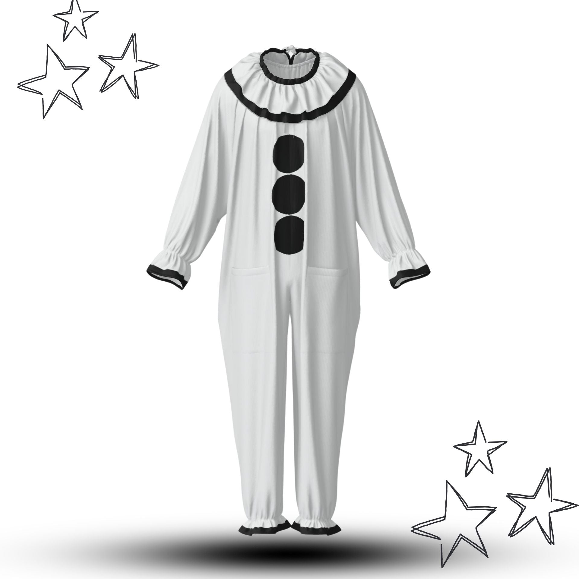 Pierrot Classique Sad Clown Suit w Ruffle Collar – AbyssWares