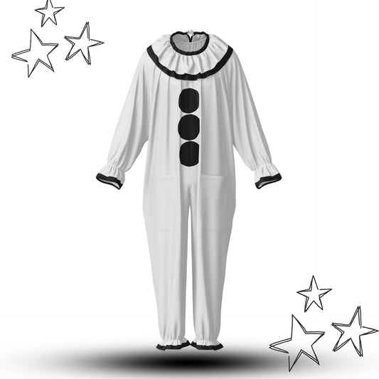 Pierrot Classique Sad Clown Suit w Ruffle Collar