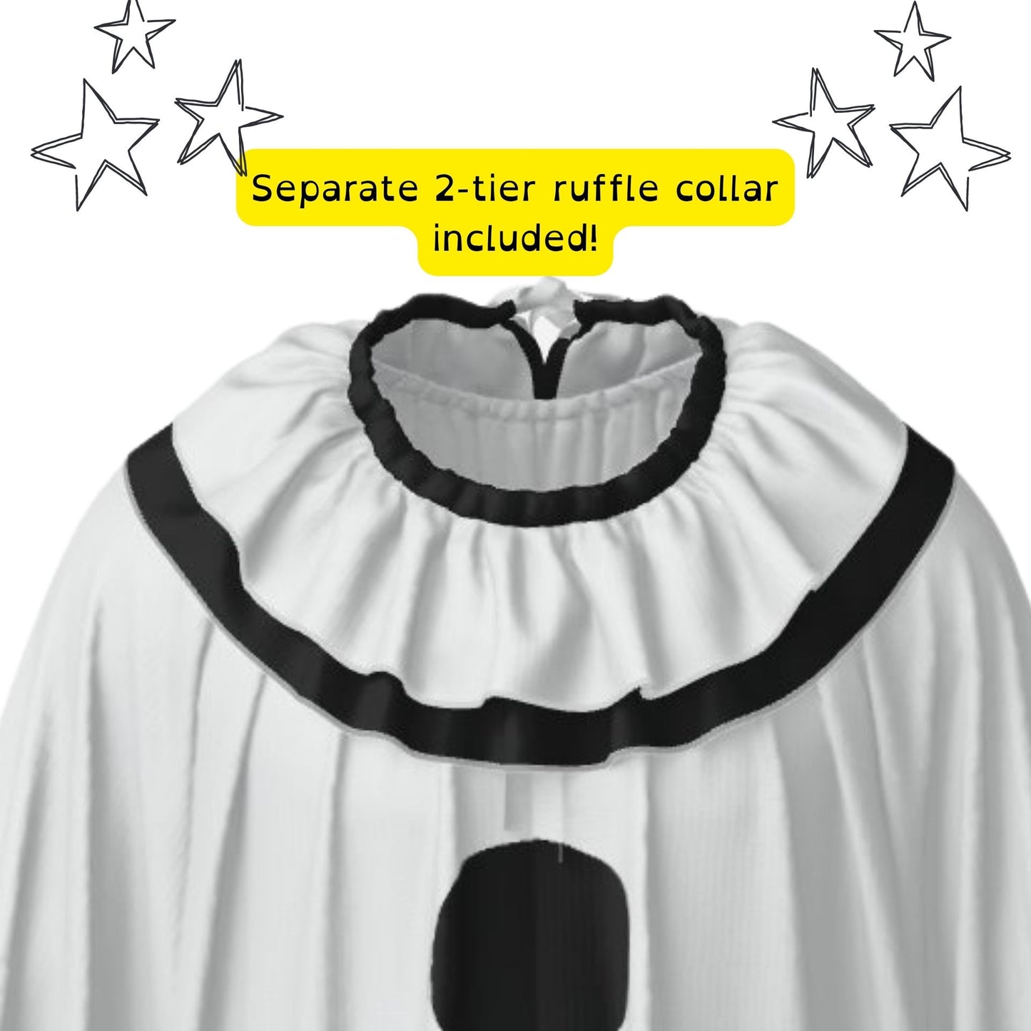 Pierrot Classique Sad Clown Suit w Ruffle Collar