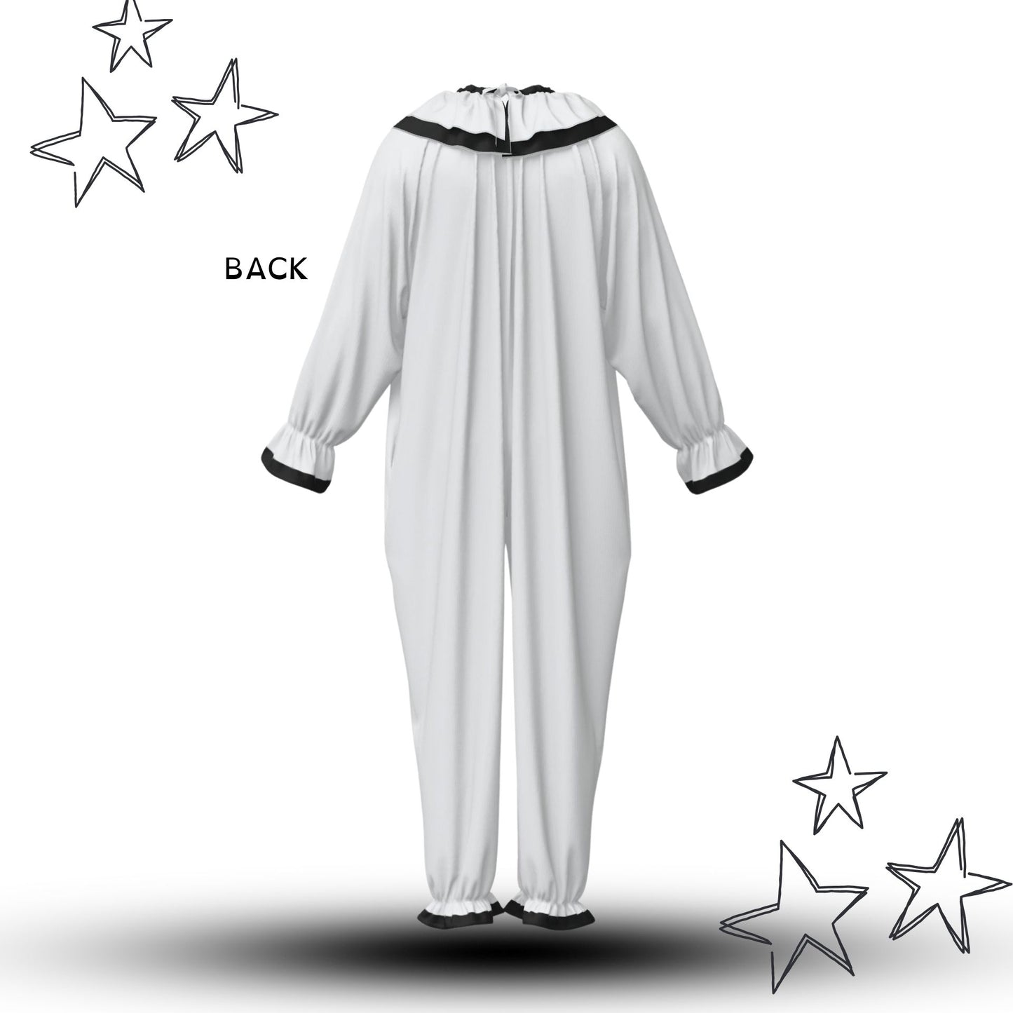 Pierrot Classique Sad Clown Suit w Ruffle Collar