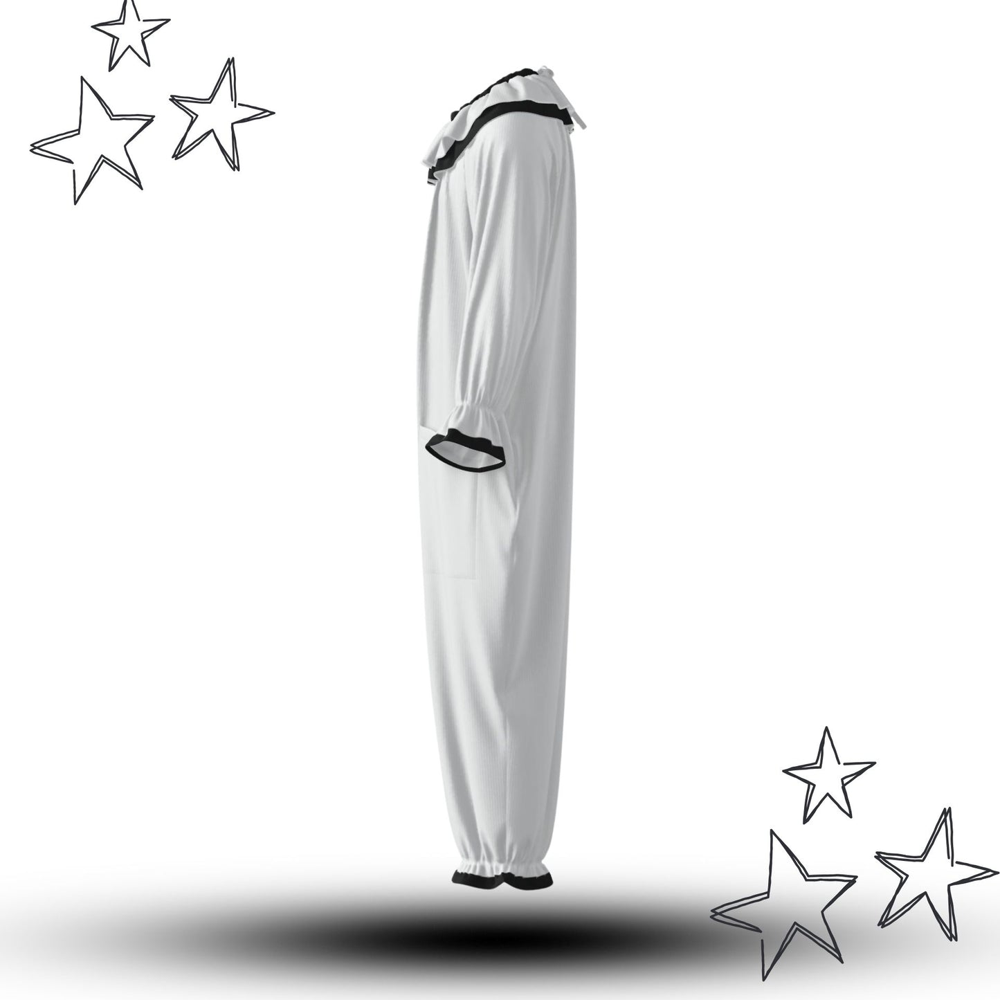Pierrot Classique Sad Clown Suit w Ruffle Collar