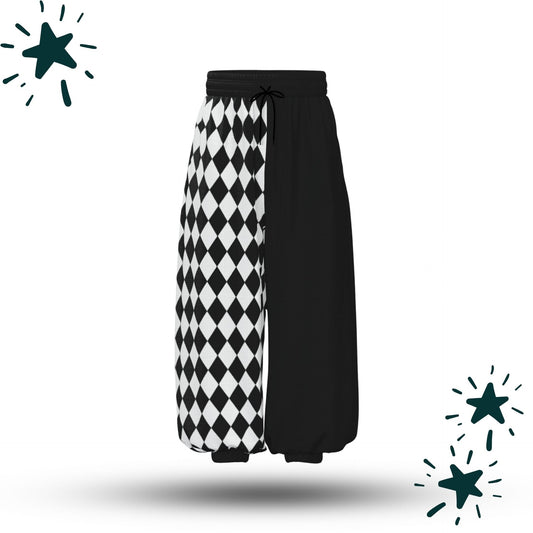 Pierrot Harlequin Half Split Jester Clown Pants