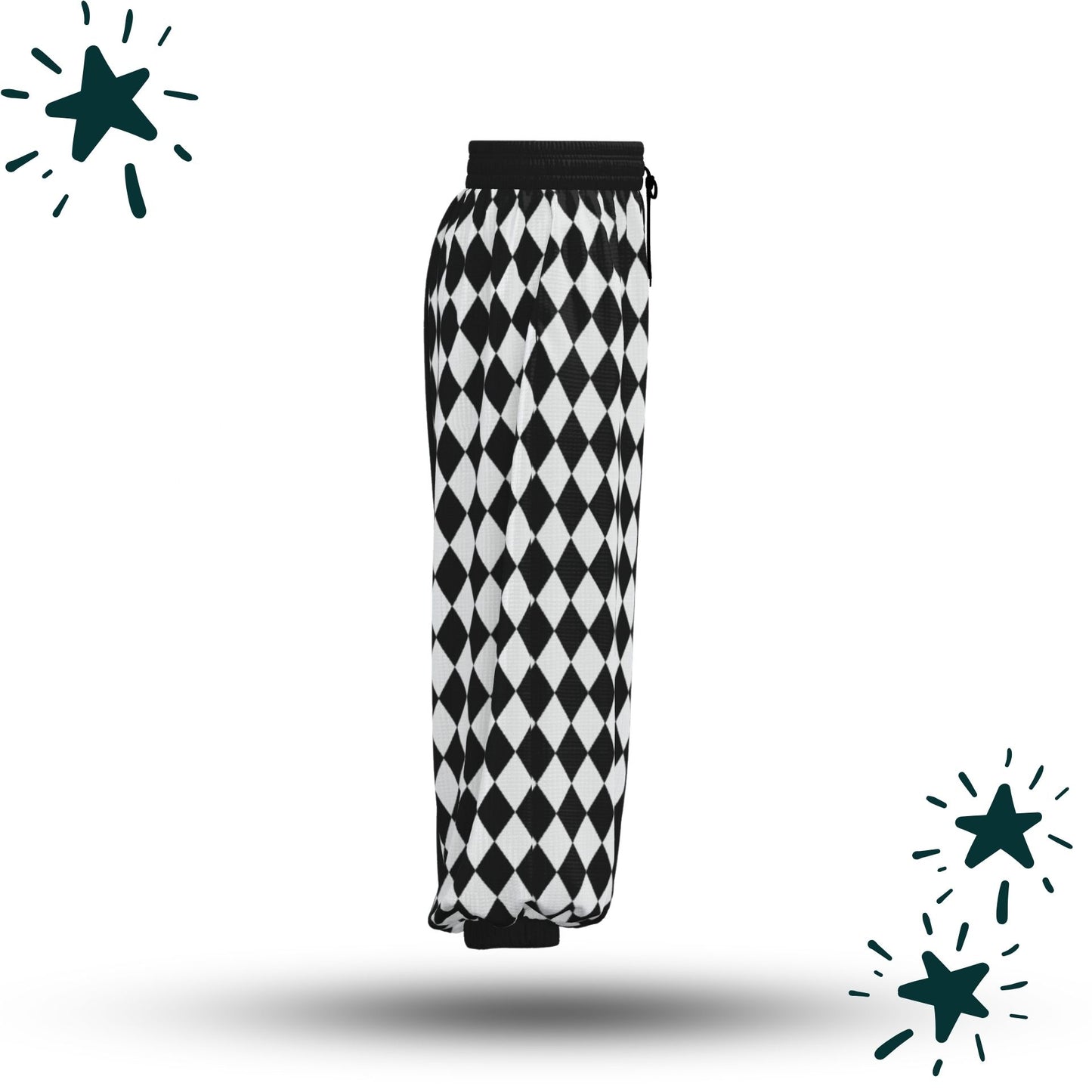 Pierrot Harlequin Half Split Jester Clown Pants