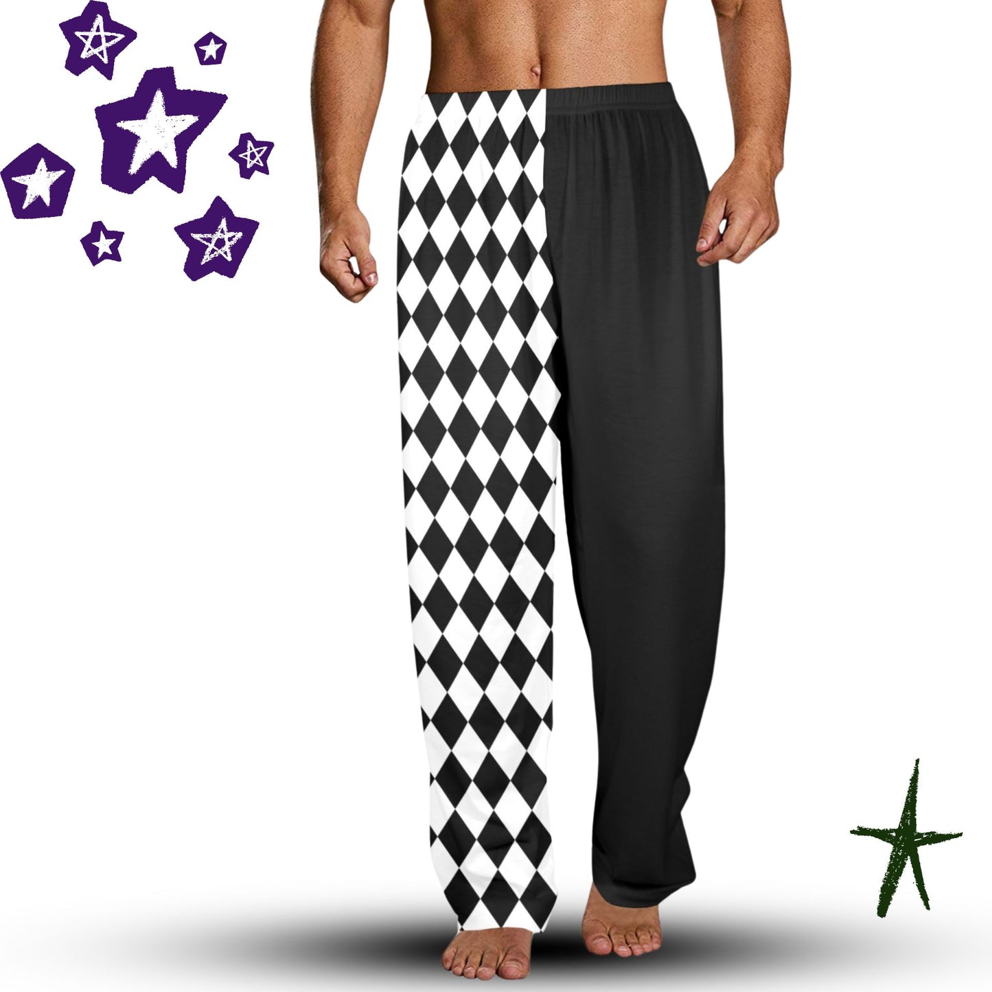 Pierrot Harlequin Jester Mens PJ Pants USA-made