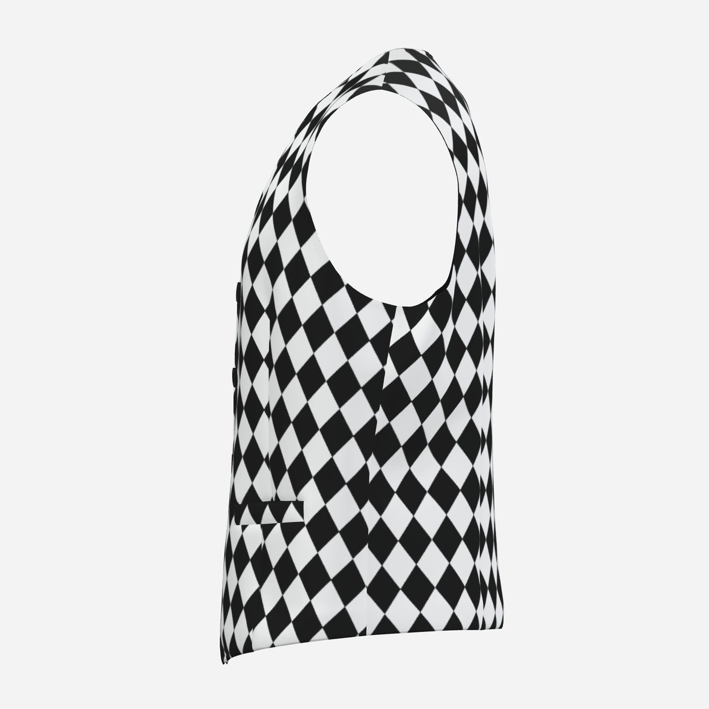 Harlequin Pierrot Jester Vest Mens Fancy Waistcoat