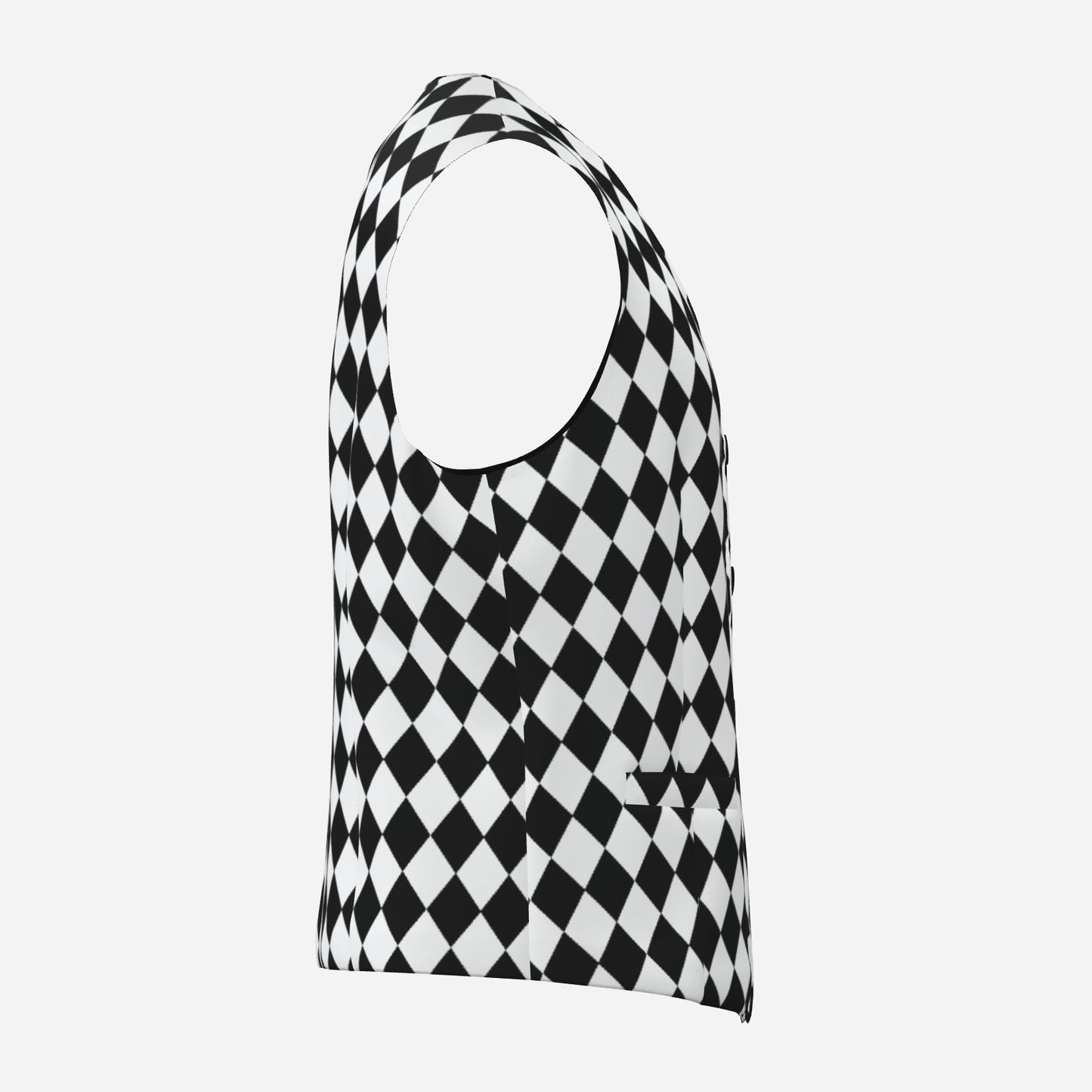 Harlequin Pierrot Jester Vest Mens Fancy Waistcoat