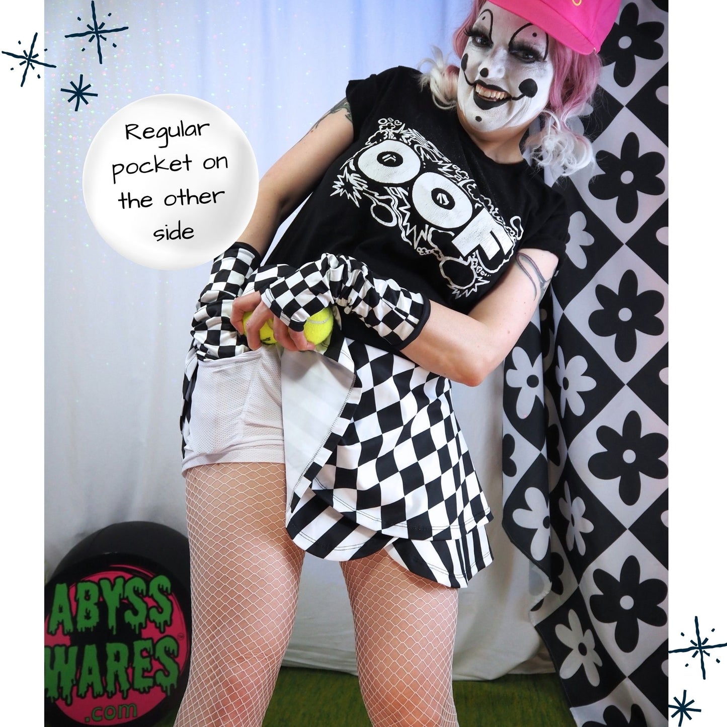 Pierrot Harlequin Ruffle Skort Tennis Skirt