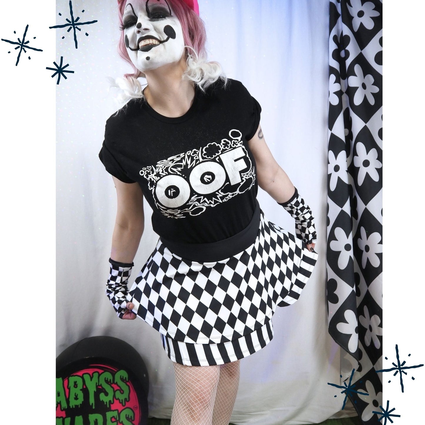 Pierrot Harlequin Ruffle Skort Tennis Skirt