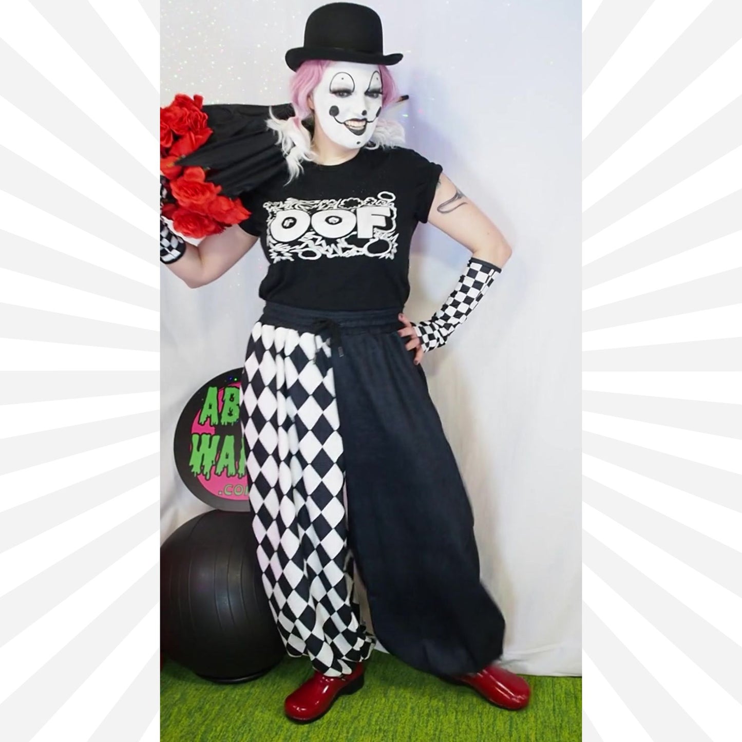 Pierrot Harlequin Split Jester Clown Pants