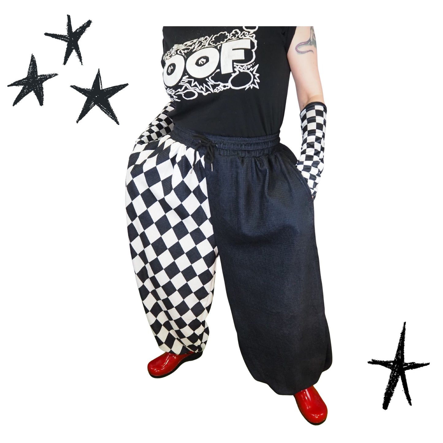 Pierrot Harlequin Split Jester Clown Pants