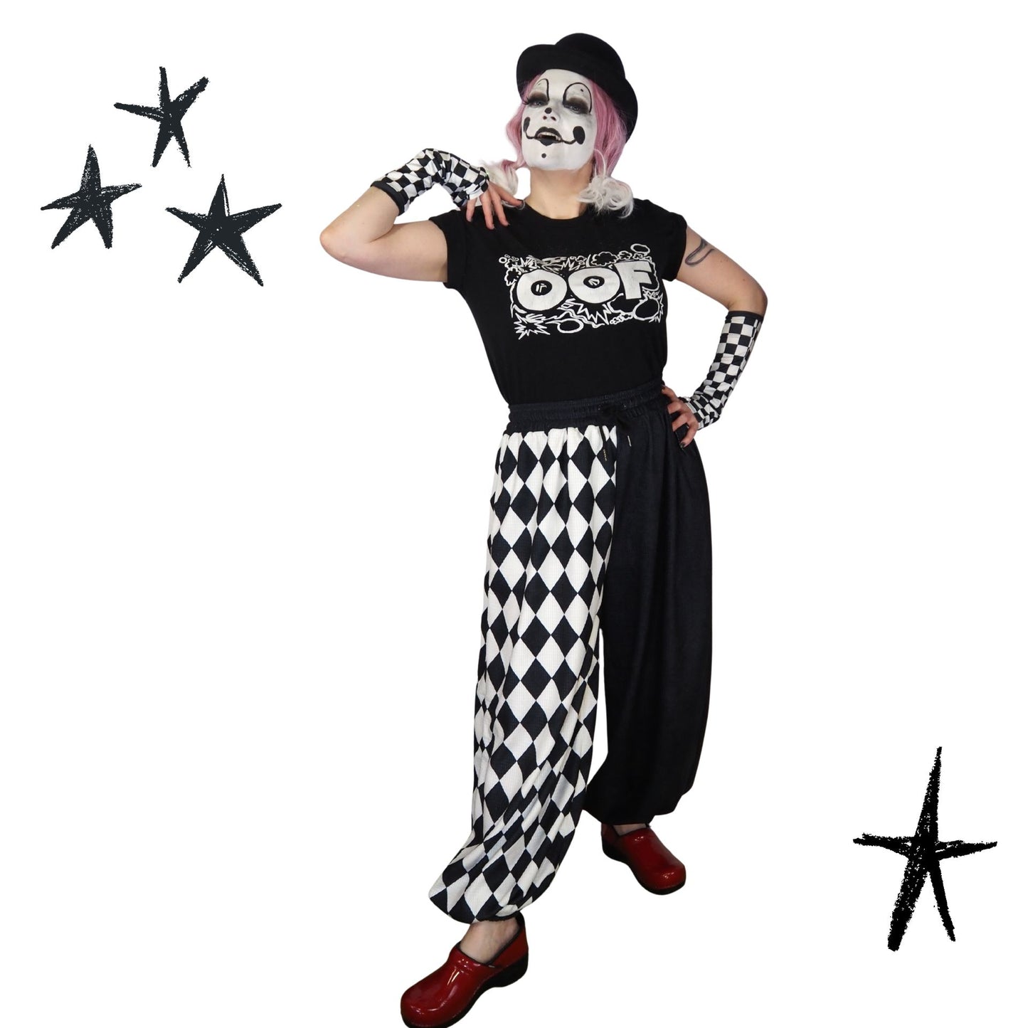Pierrot Harlequin Split Jester Clown Pants
