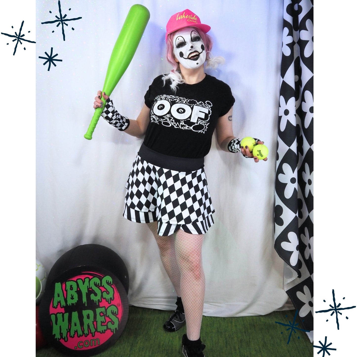 Pierrot Harlequin Ruffle Skort Tennis Skirt