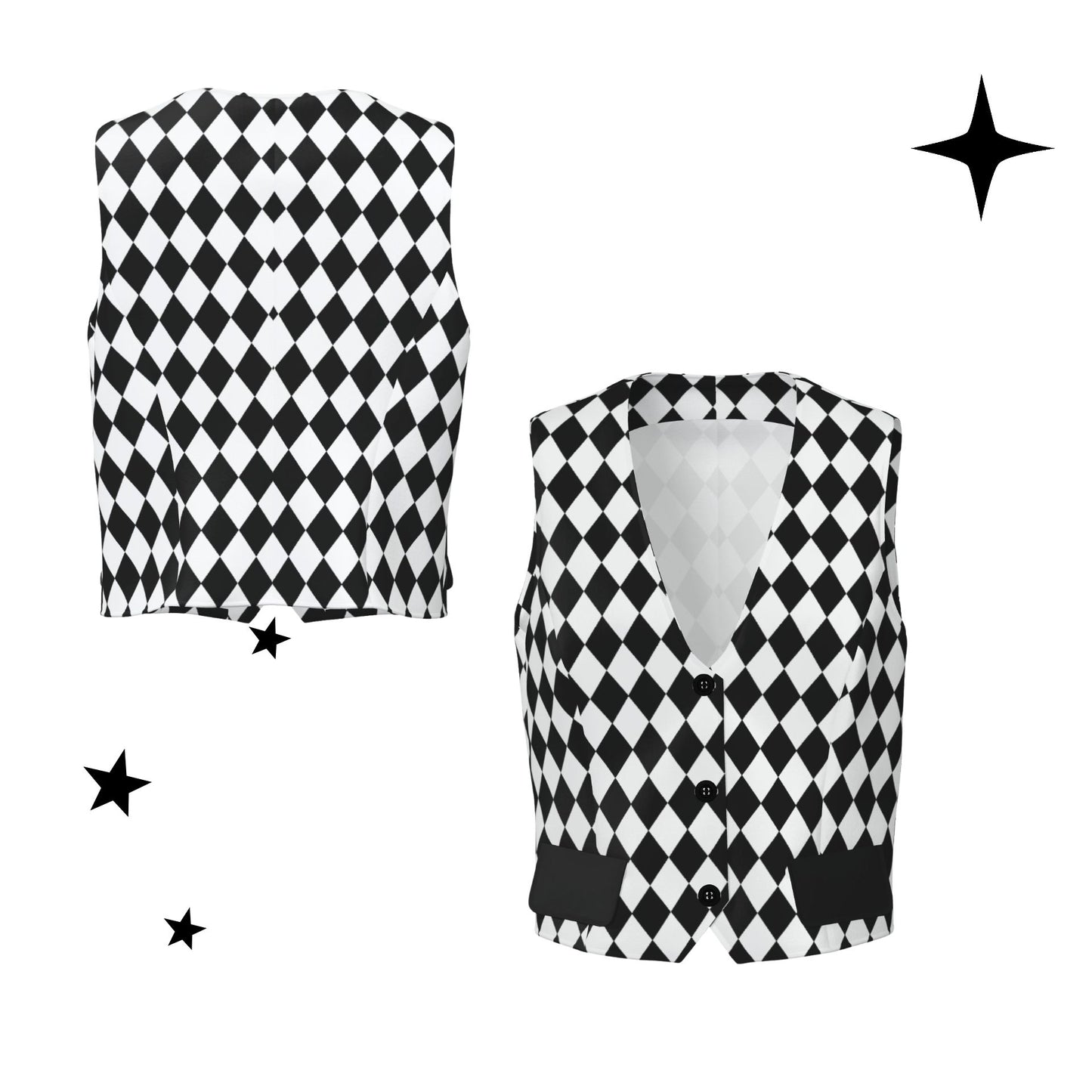 Pierrot Harlequin Womens Jester Vest Waistcoat