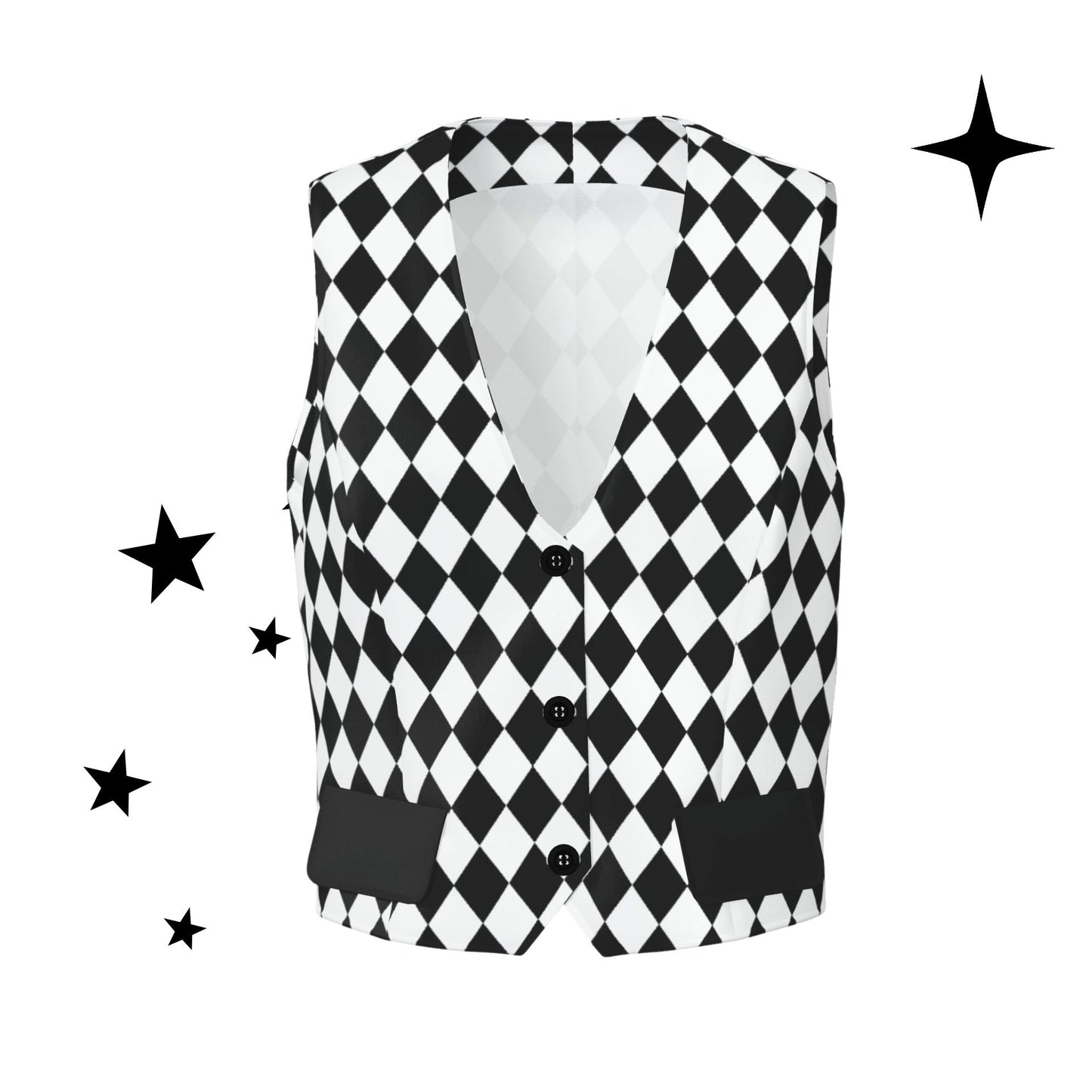 Pierrot Harlequin Womens Jester Vest Waistcoat