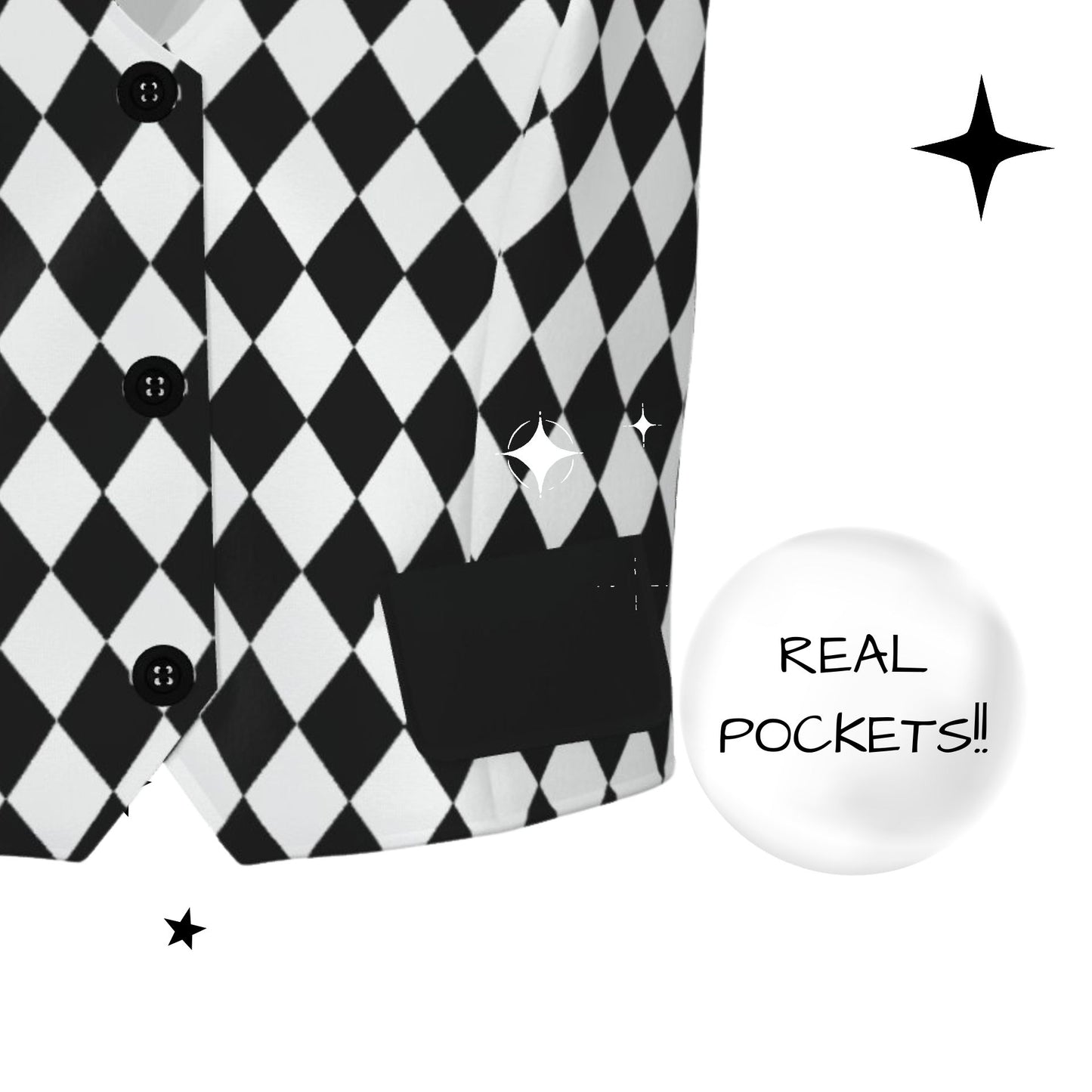 Pierrot Harlequin Womens Jester Vest Waistcoat