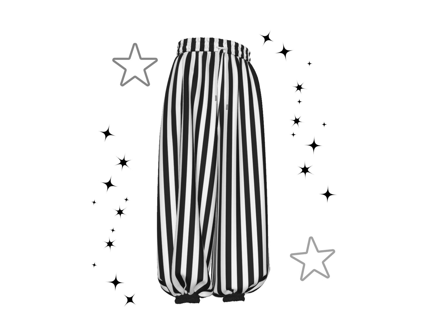 Pierrot Jester Stripe Clown Pants