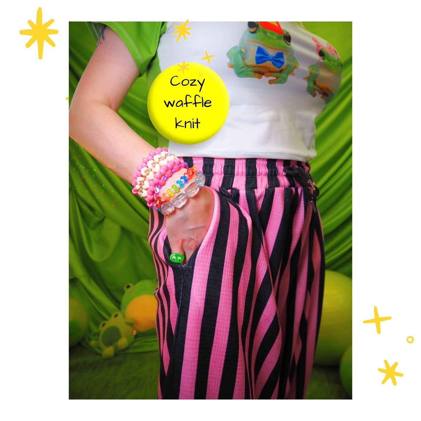 Black Pink Stripe Pantaloons