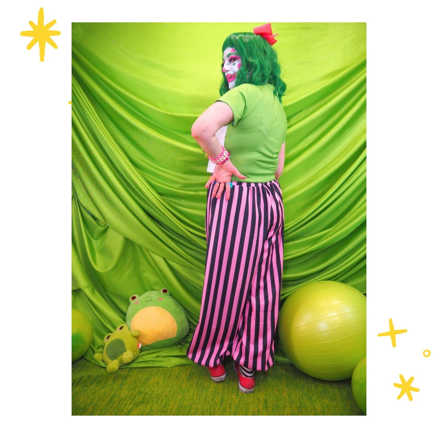 Black Pink Stripe Pantaloons