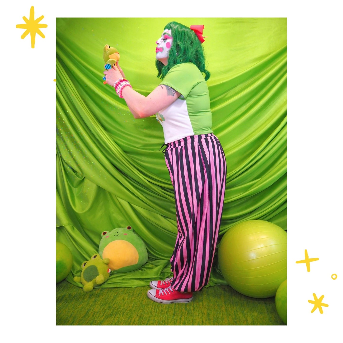 Black Pink Stripe Pantaloons