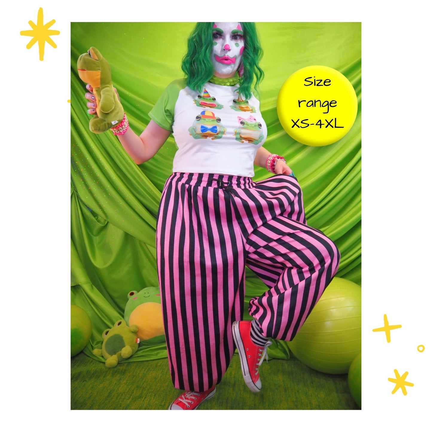 Black Pink Stripe Pantaloons