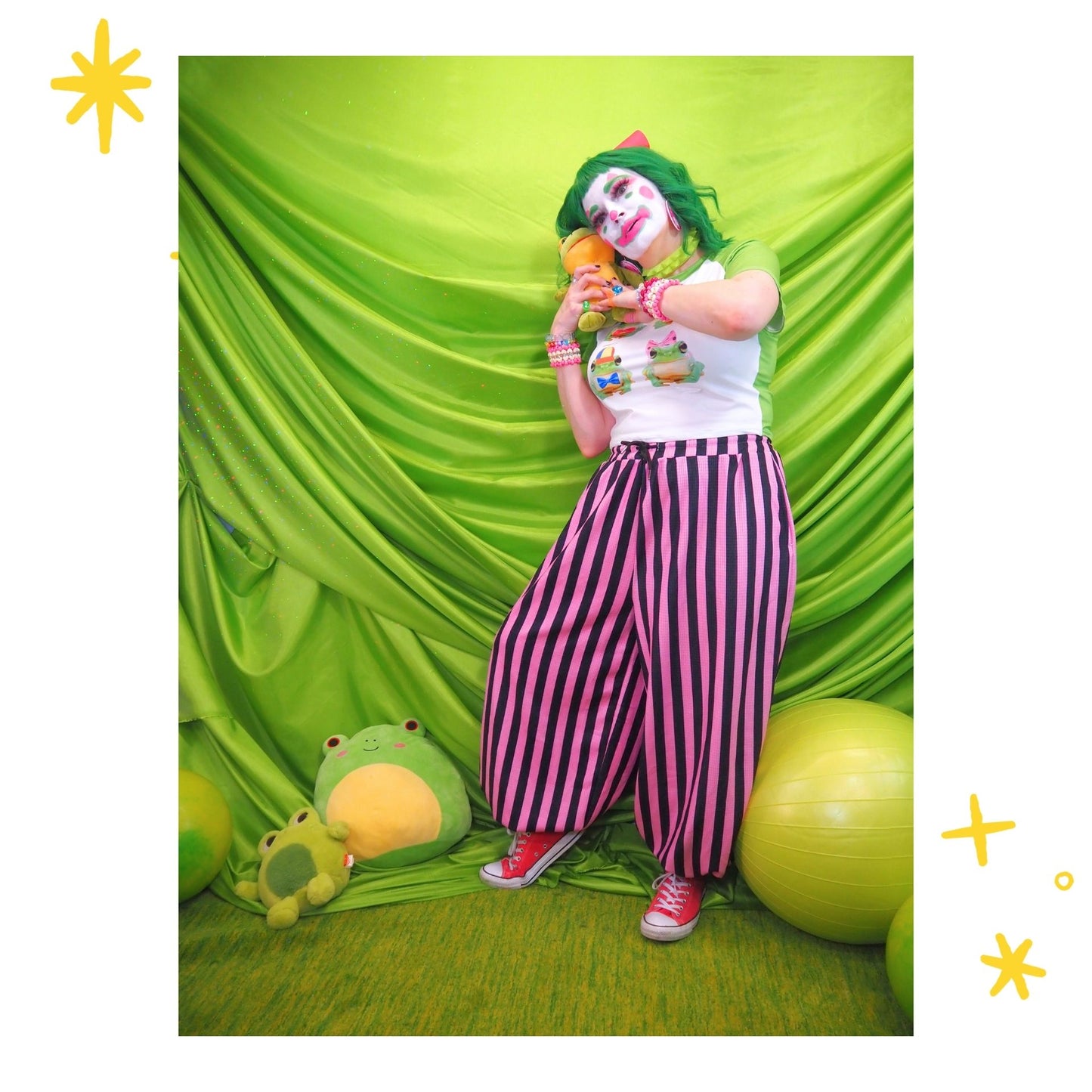 Black Pink Stripe Pantaloons