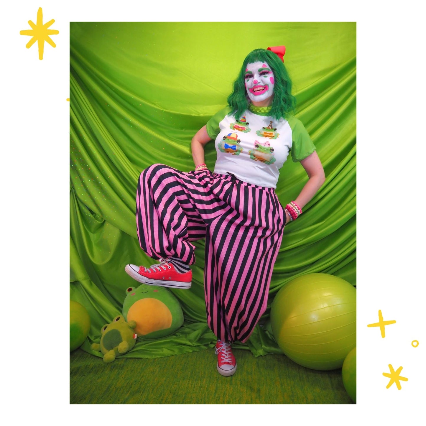 Black Pink Stripe Pantaloons