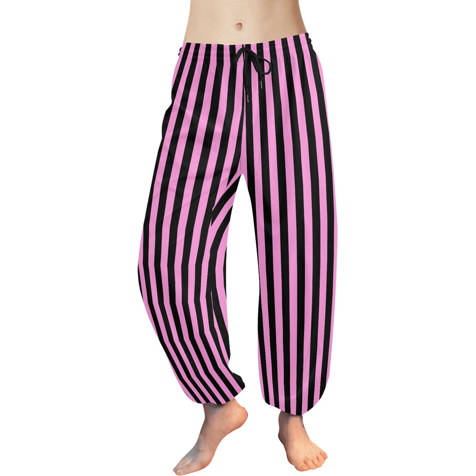 Pink Black Stripe Lightweight Baggy Clown Pants
