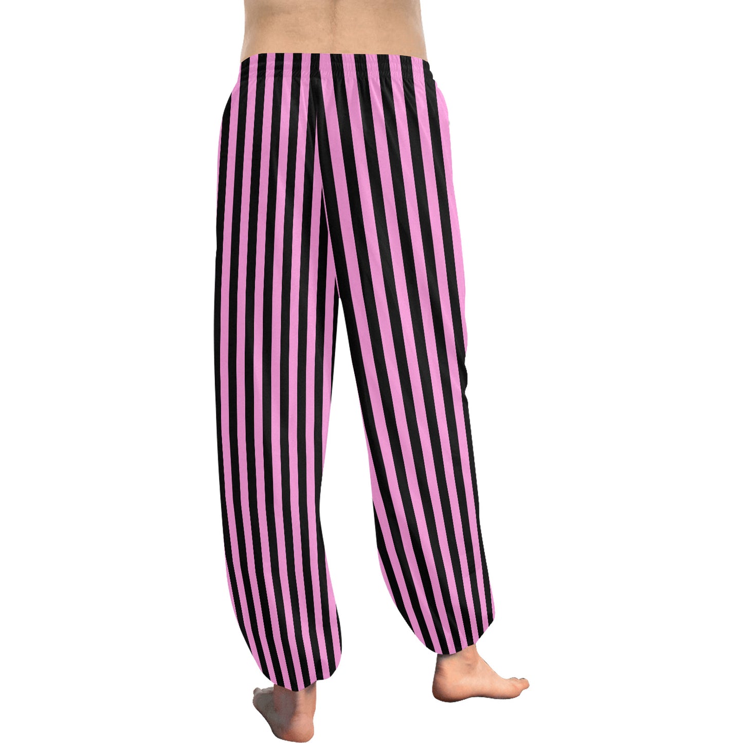 Pink Black Stripe Lightweight Baggy Clown Pants back