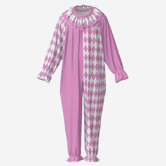 Pink Harlequin Clown Suit n Collar