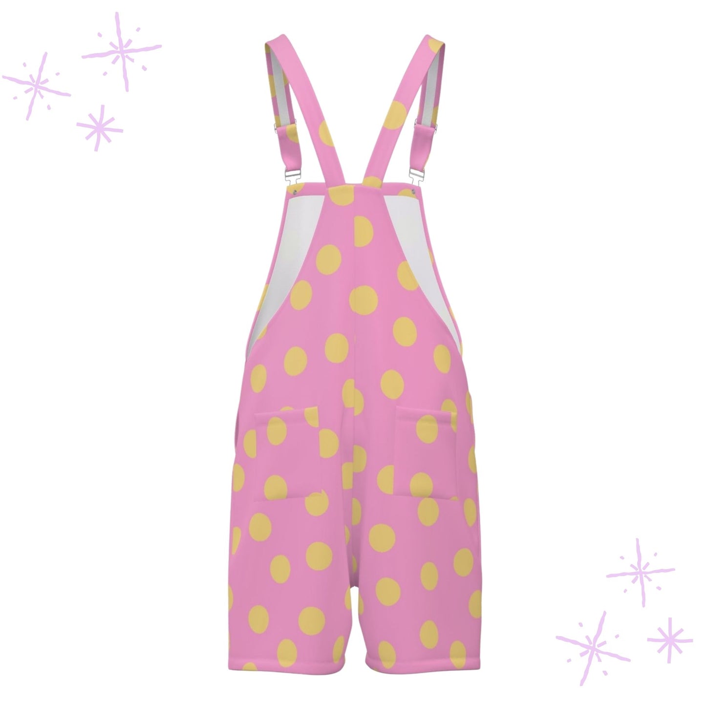 Pink n Butter Polkadots Shortie Overalls