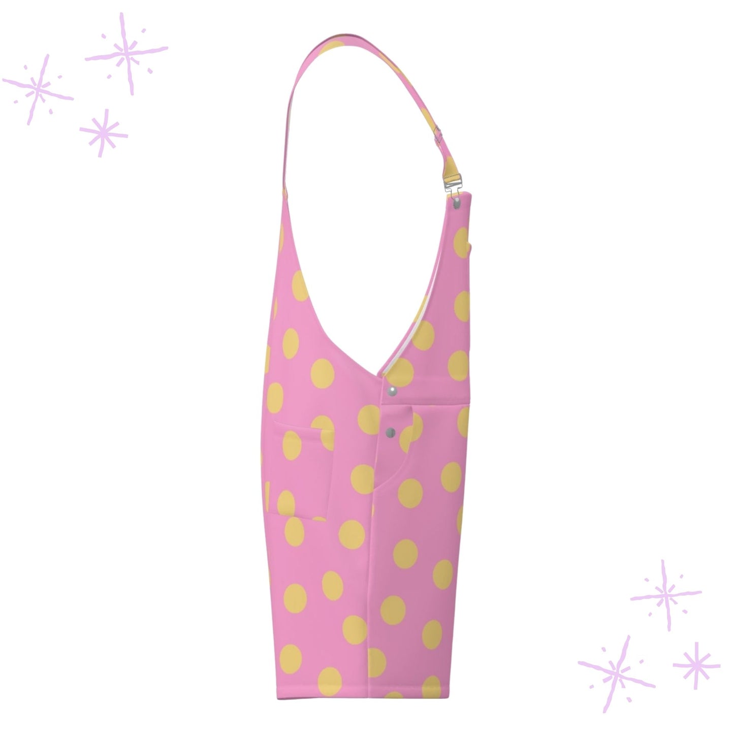 Pink n Butter Polkadots Shortie Overalls