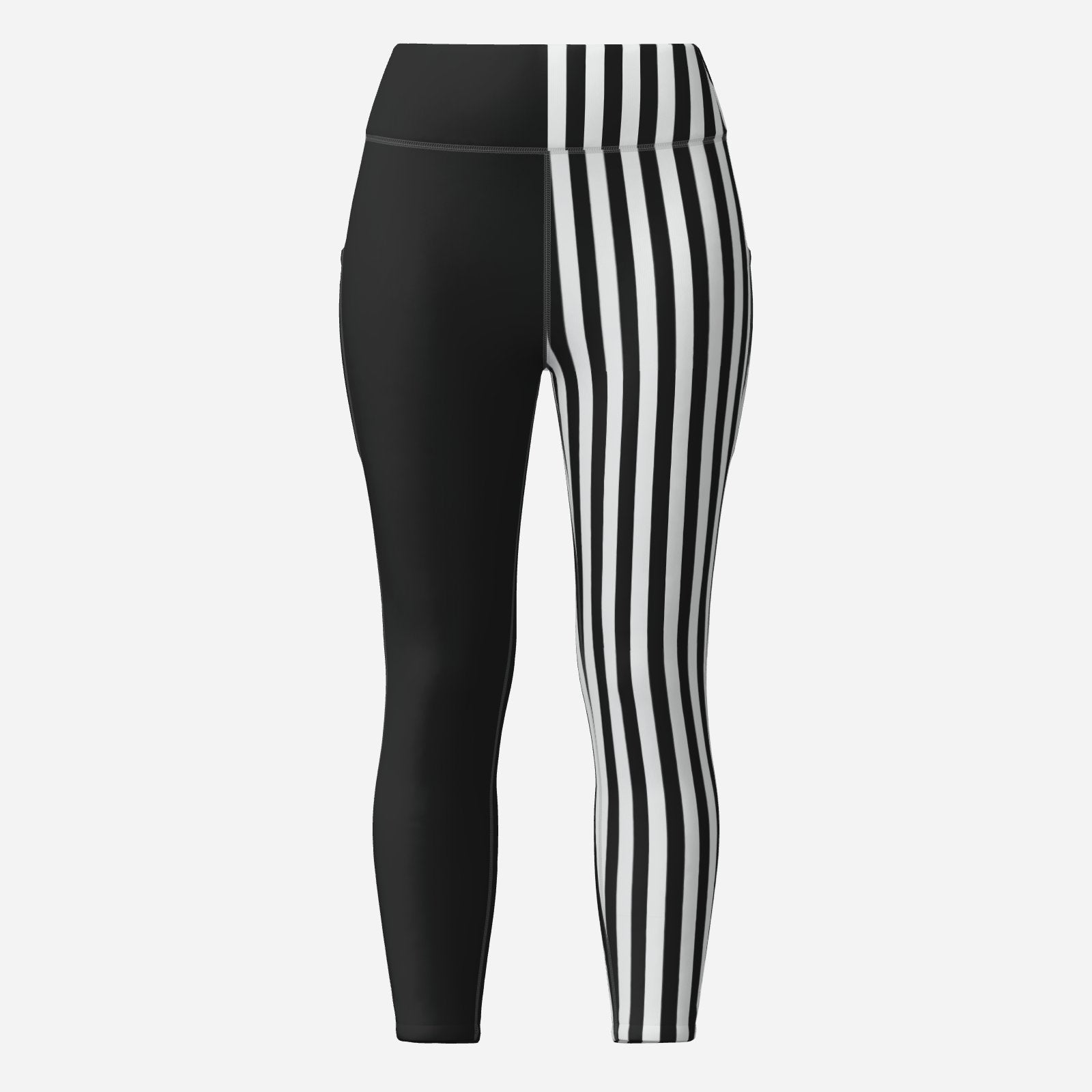 Pocket Leggings Pierrot Stripe Jester Split Pedal Pusher Clown Tights