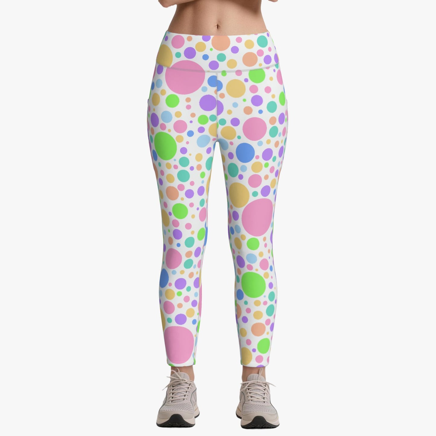 Pocket Leggings Softie Spots Pastel Rainbow Polka Dots Jester Clown Tights