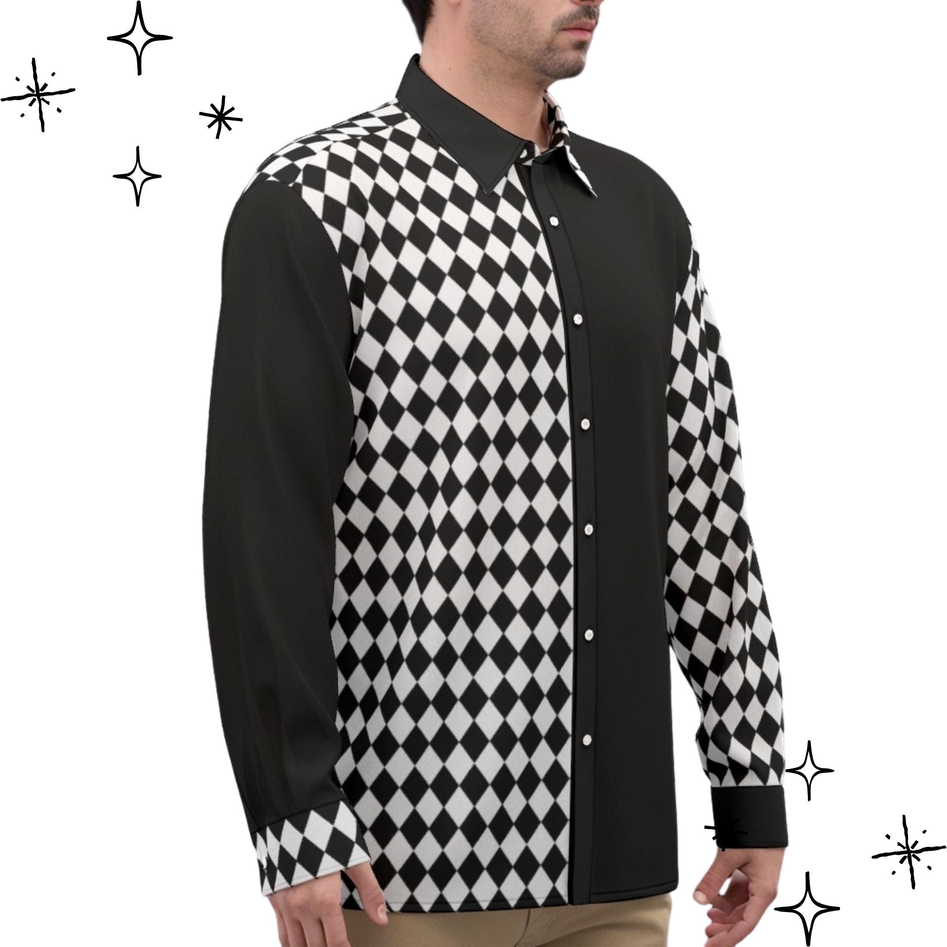 poker dress shirt Vintage Printed Mens Dress Shirt Long Sleeve Casual... From Dongzhu01, Rs.1,755.45
