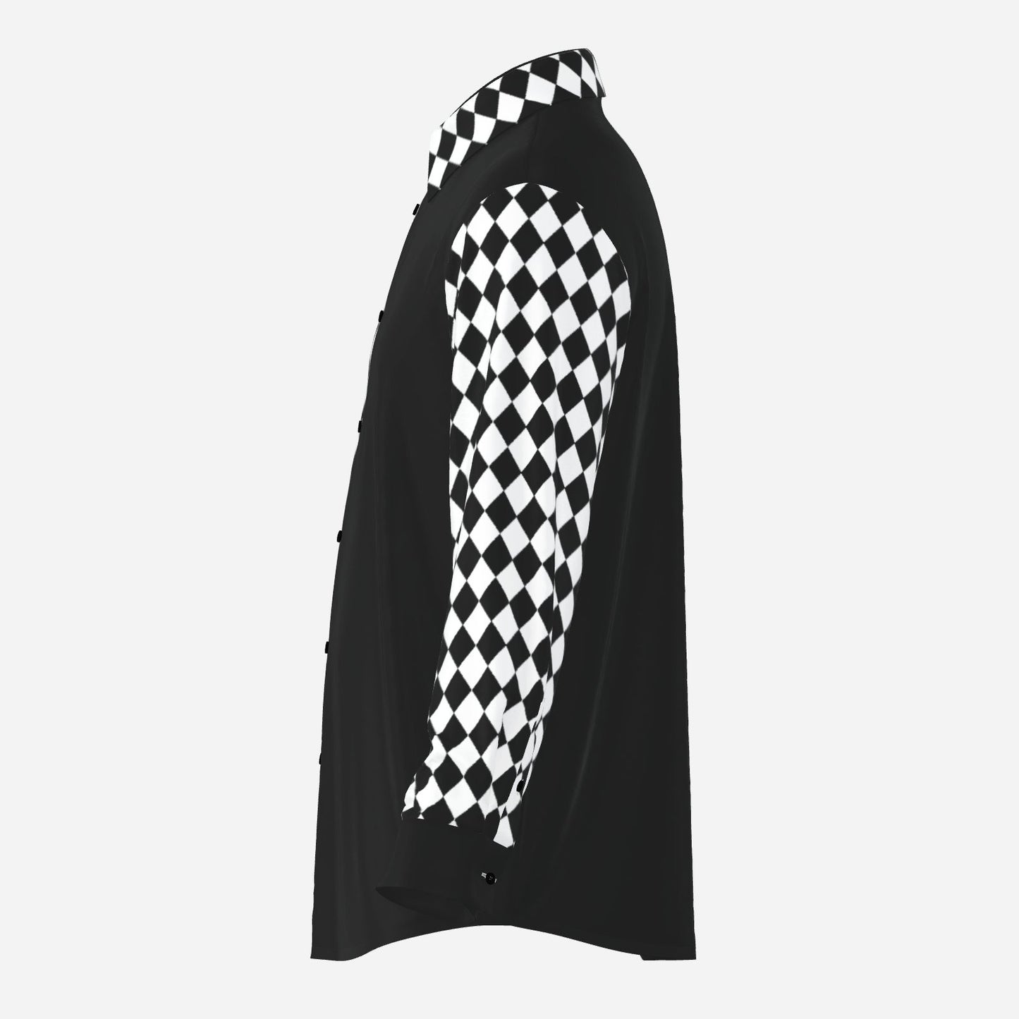 Svelto Silky Shirt Poker Joker Mens Black White Harlequin Satin Mens Buttonup