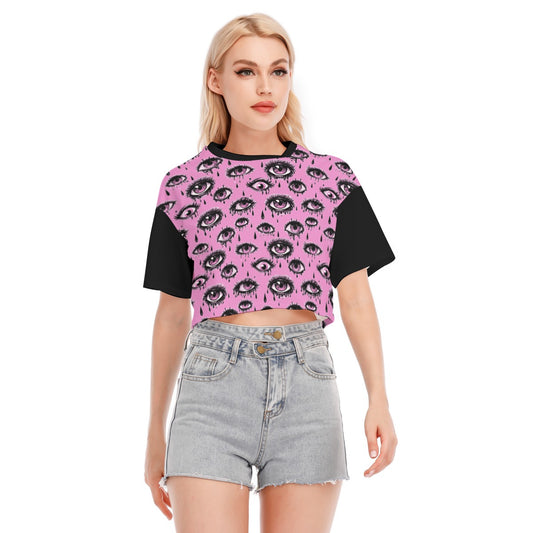 Pretty Drippy Crop Top Pastel Goth Eyes Weirdcore Shirt