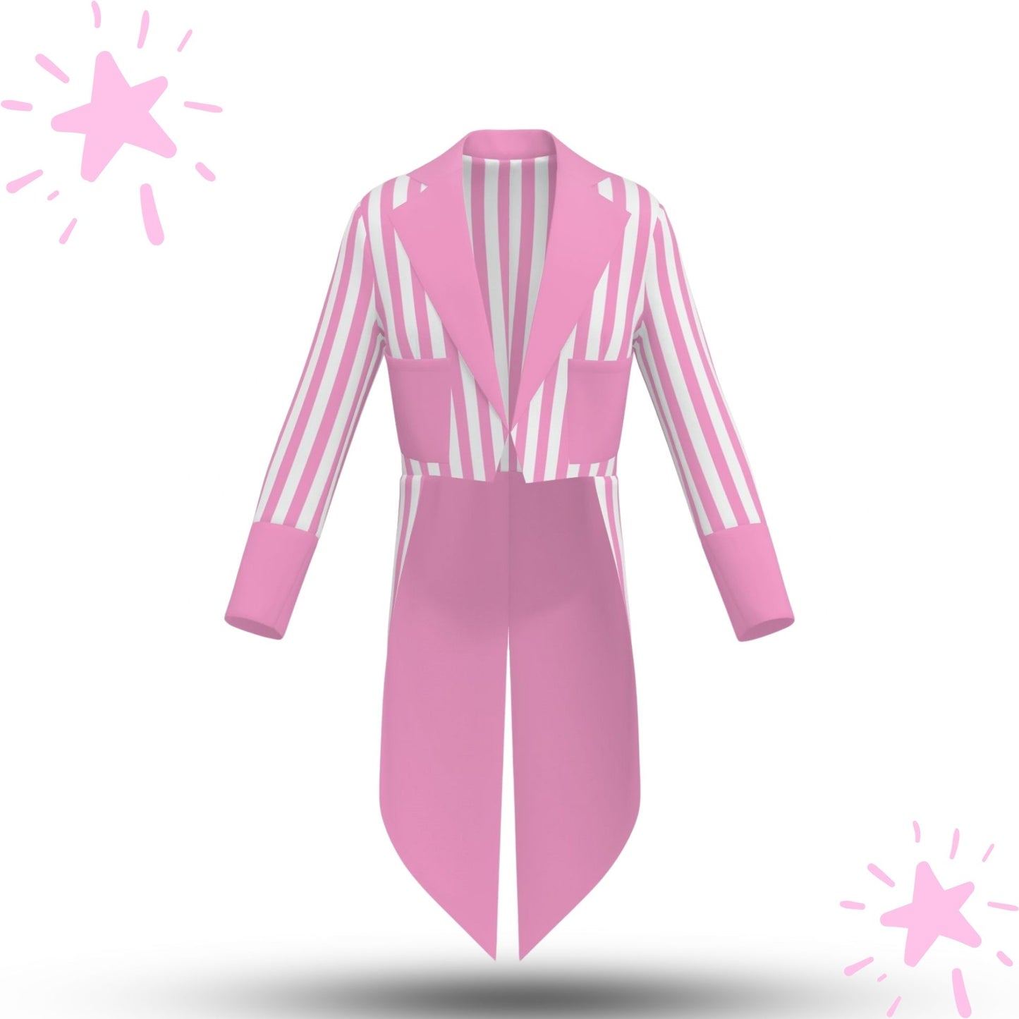 Pretty Pink White Stripe Clown Tailcoat