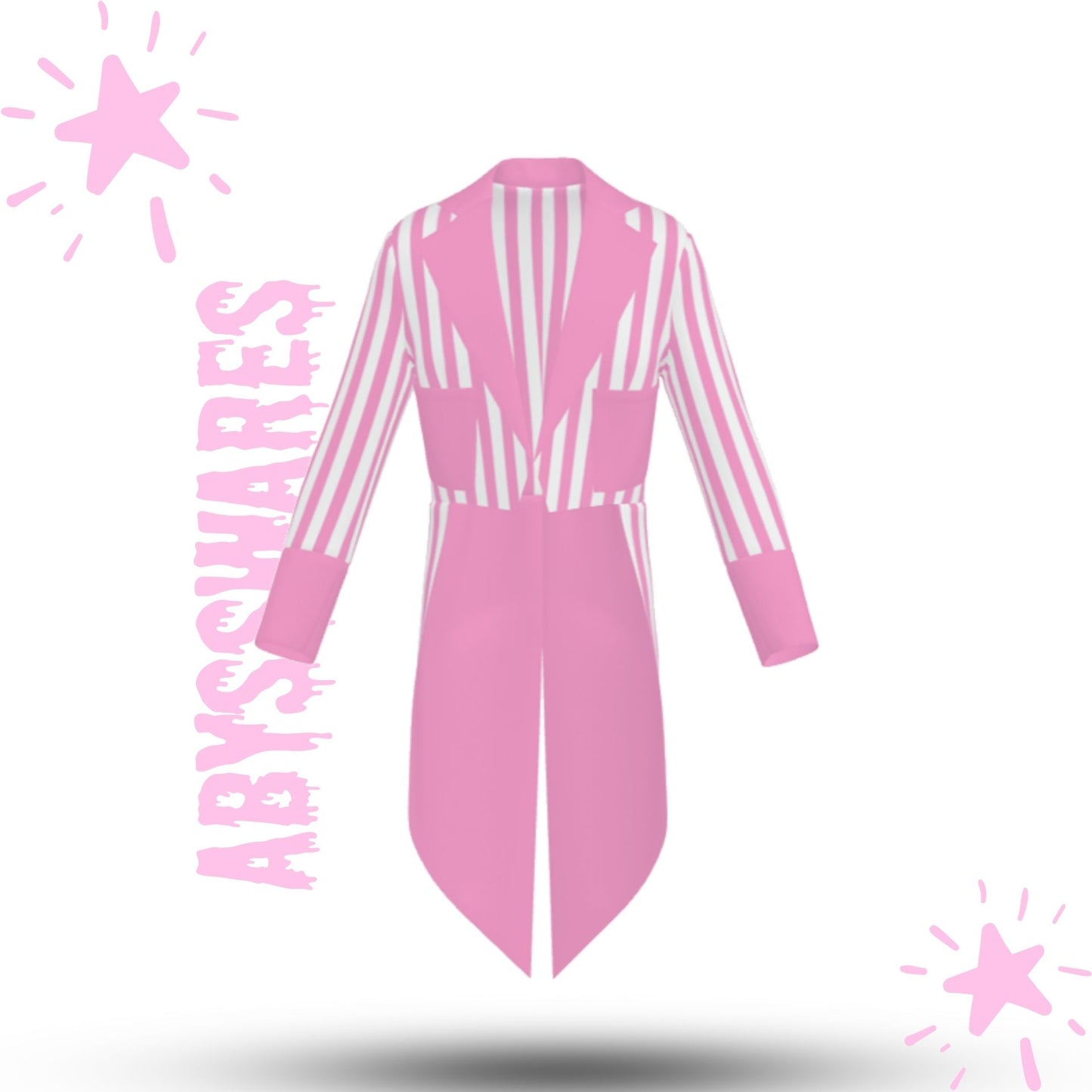 Pretty Pink White Stripe Clown Tailcoat