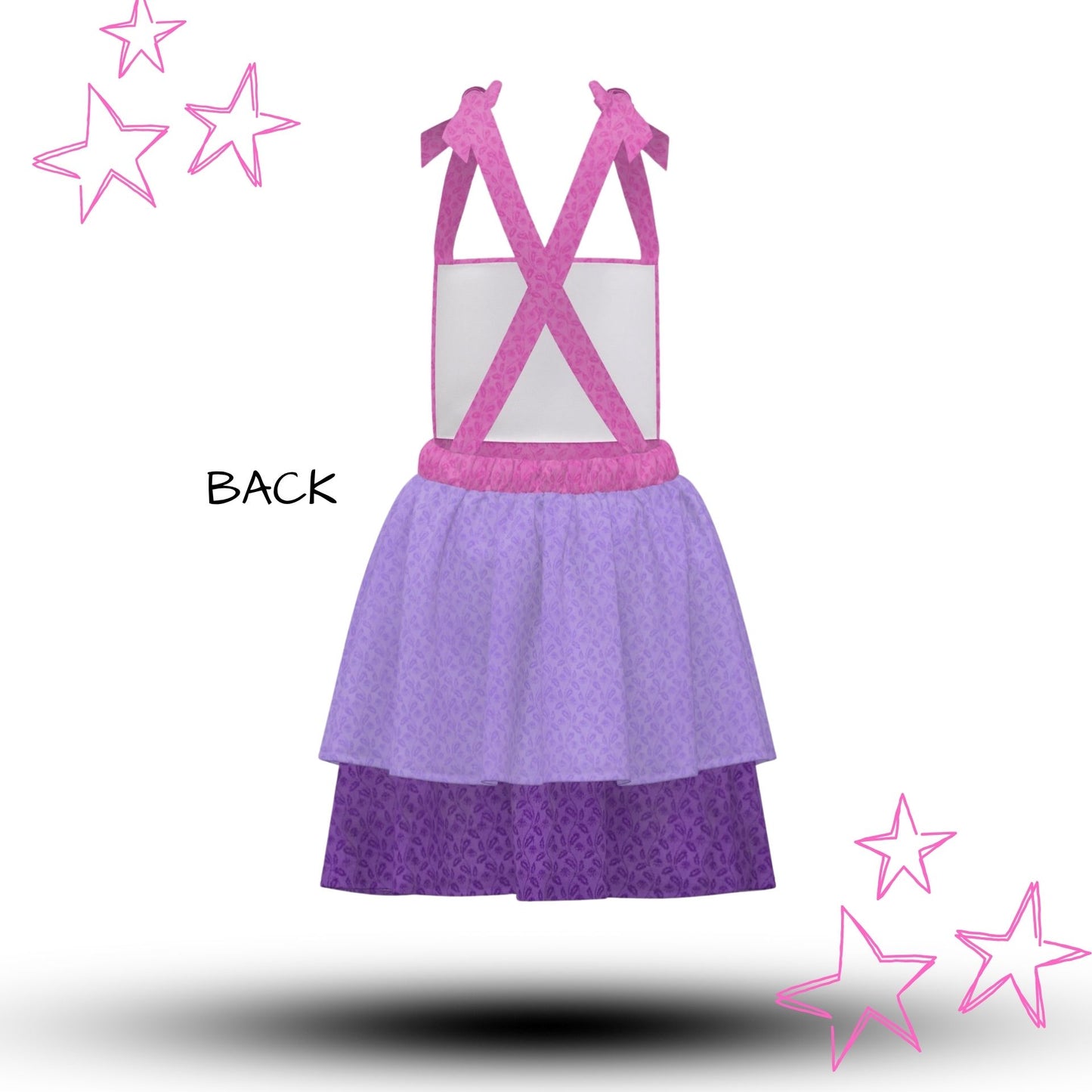 Pretty Princess Clown Skirtalls Pinafore Jumper Dress Pink and Purple Floral