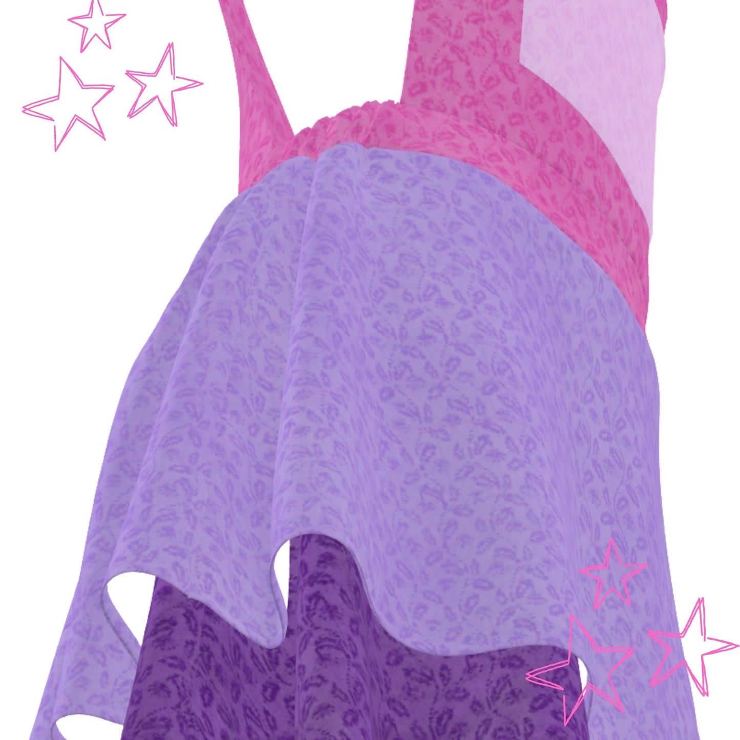 Pretty Princess Clown Skirtalls Pinafore Jumper Dress Pink and Purple Floral