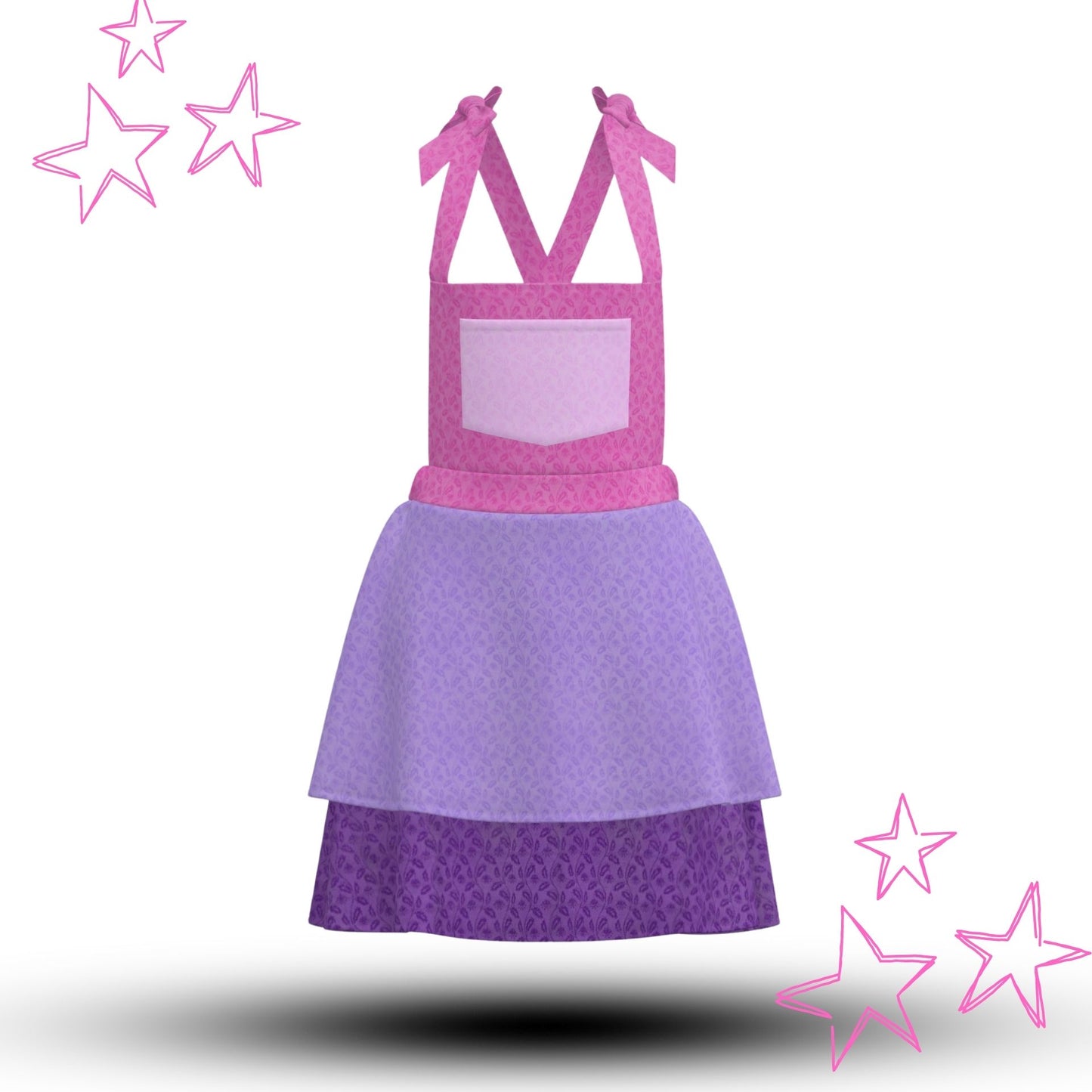 Pretty Princess Clown Skirtalls Pinafore Jumper Dress Pink and Purple Floral