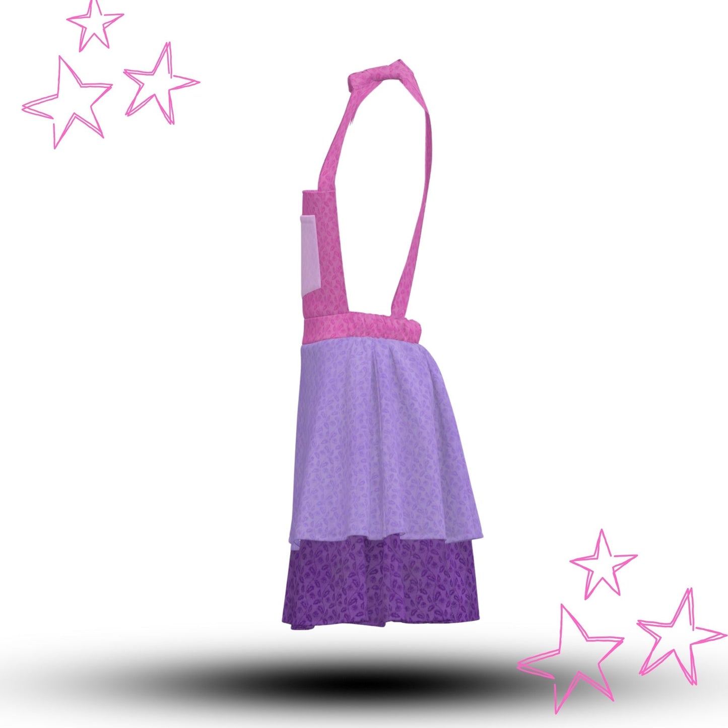 Pretty Princess Clown Skirtalls Pinafore Jumper Dress Pink and Purple Floral